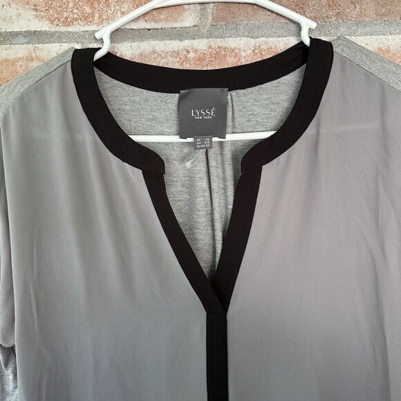 Lysse Contrast Millie Top Blouse Gray XS - Picture 5 of 10